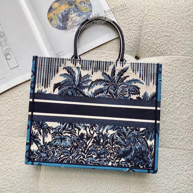 Dior女包 迪奧book tote棕櫚樹小號托特包 Dior刺繡購物袋  dfk1766